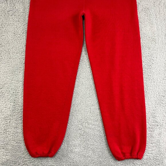 Vintage Jerzees Sweatpants XL Red Cinch Cuffs Drawstring Distressed Made In USA - Picture 6 of 16